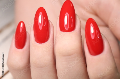 Cuadros en Lienzo beautiful gel lacquer manicure on a textured trendy background