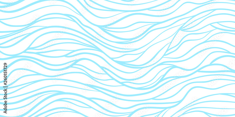 Monochrome wave pattern. Colorful wavy background. Hand drawn lines. Stripe texture. Doodle for design. Line art. Colored wallpaper - obrazy, fototapety, plakaty 