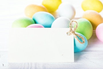 Colorful easter eggs. Happy Easter card