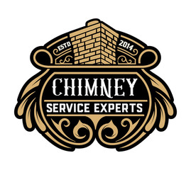 Poster - Vintage Chimney logo.  Vector layered