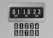 Coming soon flip clock timer countdown on gray background. Website Flip timer template.