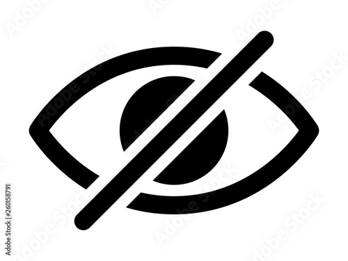 Fotomural Hidden from view eye crossed out flat vector icon for apps and websites