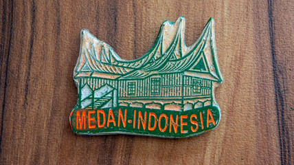 Fridge magnet souvenir from Medan,Indonesia