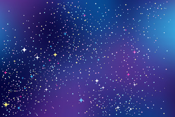 night sky with stars. vector abstract background in blue, purple and violet colors. space galaxy col