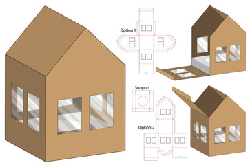 Box packaging die cut template design. 3d mock-up