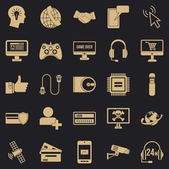 Poster - Earphones icons set. Simple set of 25 earphones vector icons for web for any design