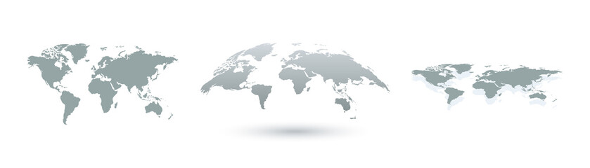 Wall Mural - earth maps. world maps. earth map in three design. earth icons