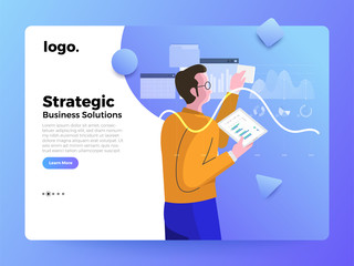 Wall Mural - Landing Page Business people