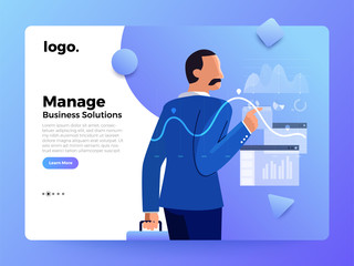 Canvas Print - Landing Page Business people