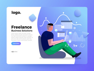 Canvas Print - Landing Page Business people