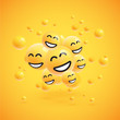 © Sebestyen Balint - Group of high detailed yellow emoticons, vector illustration