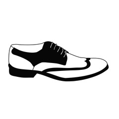 Wall Mural - vector, isolated, black and white silhouette, shoes for men