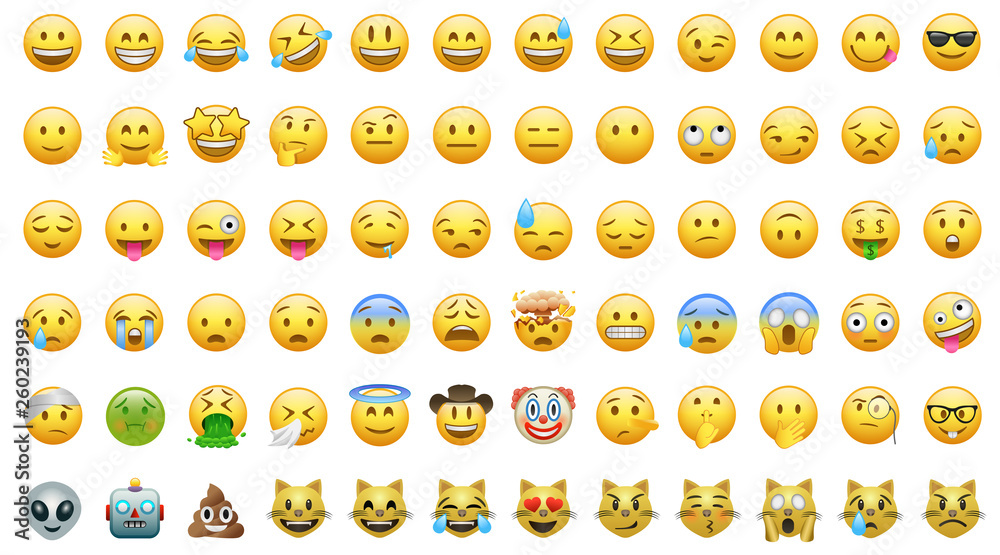 Emoji set icons bor apps - obrazy, fototapety, plakaty 