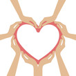 © krissikunterbunt - human hands form a heart vector illustration EPS10