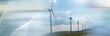 © thodonal - Wind turbines in a rural landscape. panoramic banner