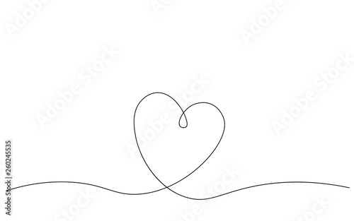 Love heart vector, continuous one line drawing. Vector illustration ...