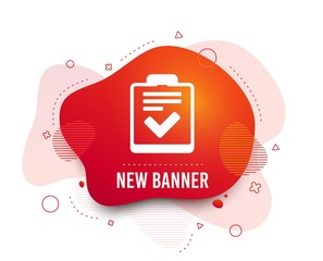 Poster - fluid badge. checklist sign icon. control list symbol. survey poll or questionnaire feedback form. a