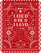 Cinco De Mayo celebration poster design with paper cut.