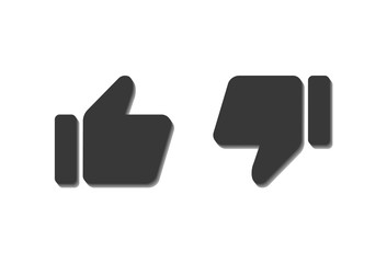 Poster - Thumb up and thumb down. Like and Dislike.