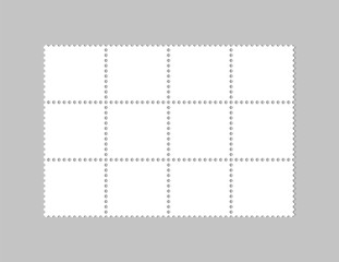 Poster - Blank postage stamps. Postcard. Stamps for mail letter. Perforated postage stamps.