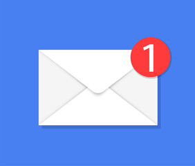 Poster - New message icon. Letter. The envelope. Mail. Flat style.