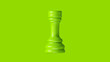 Lime Green Chess Rook Piece 3d illustration 3d rendering