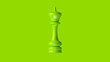 Lime Green Chess King Piece 3d illustration 3d rendering