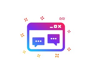 Poster - Browser Window icon. Chat speech bubbles sign. Internet page symbol. Dynamic shapes. Gradient design browser Window icon. Classic style. Vector