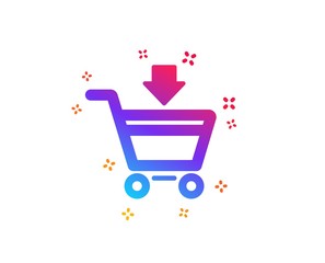 Aufkleber - Add to Shopping cart icon. Online buying sign. Supermarket basket symbol. Dynamic shapes. Gradient design online market icon. Classic style. Vector