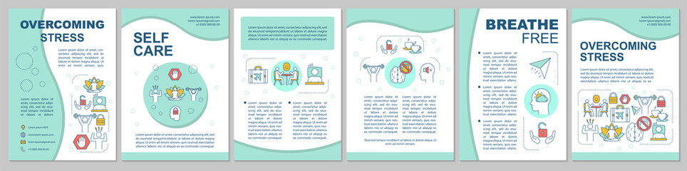 Wall Mural - Overcoming stress brochure template layout
