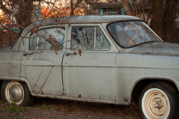 Wall Mural - Photo of one old car in the village