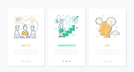 Aufkleber - Business and finance - set of line design style vertical web banners