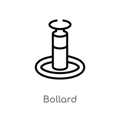 Wall Mural - outline bollard vector icon. isolated black simple line element illustration from alert concept. editable vector stroke bollard icon on white background