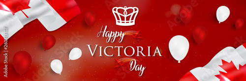 Fotomural Happy Victoria Day - Victoria Day icon with Canada flag and crown