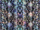 Fototapeta Konie - Snake skin pattern texture repeating seamless colorful texture snake. Texture snake. Fashionable print. Fashion and stylish background.