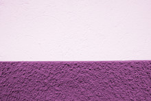 Partly White Plastered And Proton Purple Rough Plastered Background Wallpaper Texture. 