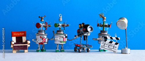 Fotografía The film crew robots shoots motion picture blockbuster episode