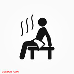 Sauna icon vector sign symbol for design