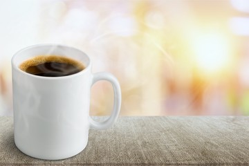 Canvas Print - Black coffee in white cup isolated on  background