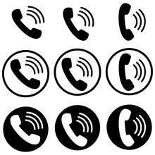 Set Of Nine Phone Contact Number Icons