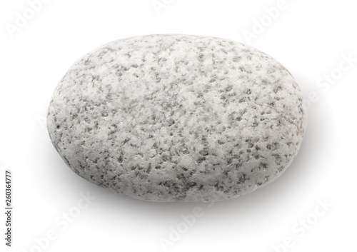 Fotografía Top view of single white pebble