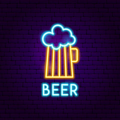 Sticker - Beer Pub Neon Label