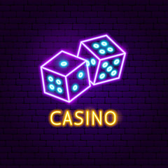 Wall Mural - Casino Game Neon Label