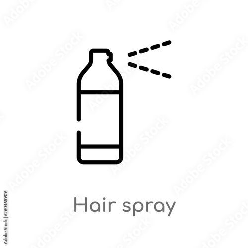 Outline Hair Spray Vector Icon Isolated Black Simple Line Element