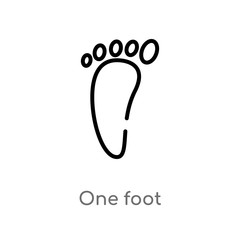 Wall Mural - outline one foot vector icon. isolated black simple line element illustration from beauty concept. e