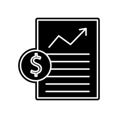 Poster - growth of shares paper icon. Element of finance and chart for mobile concept and web apps icon. Glyph, flat icon for website design and development, app development