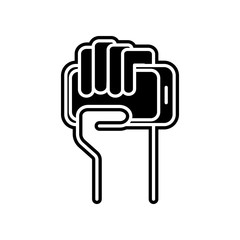 Poster - hand holds the phone icon. Element of Media, Press for mobile concept and web apps icon. Glyph, flat icon for website design and development, app development