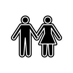 Poster - Man and woman icon. Element of Insurance for mobile concept and web apps icon. Glyph, flat icon for website design and development, app development