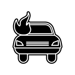 Poster - car fire icon. Element of Insurance for mobile concept and web apps icon. Glyph, flat icon for website design and development, app development