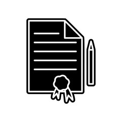 Aufkleber - Contract icon. Element of Insurance for mobile concept and web apps icon. Glyph, flat icon for website design and development, app development